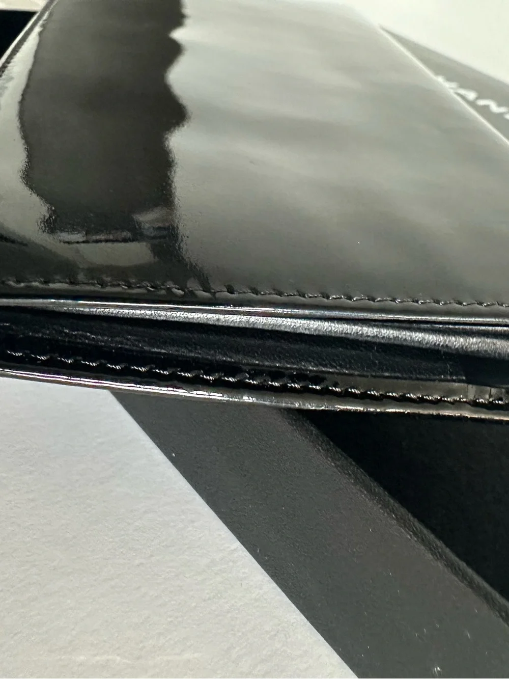 Vintage Chanel Black Patent Leather Long Flap Wallet 6-Series Box Card